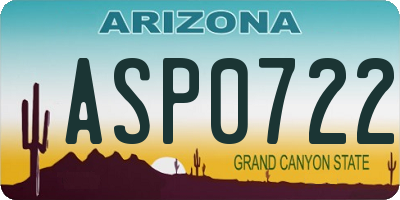 AZ license plate ASP0722