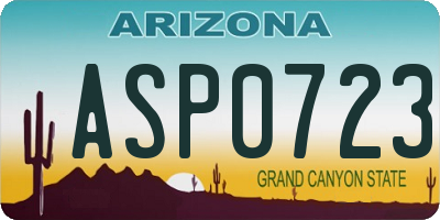 AZ license plate ASP0723
