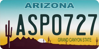 AZ license plate ASP0727