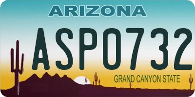 AZ license plate ASP0732