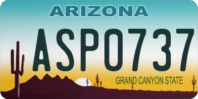 AZ license plate ASP0737