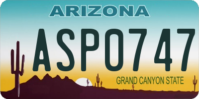 AZ license plate ASP0747