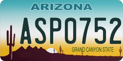 AZ license plate ASP0752