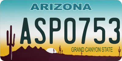 AZ license plate ASP0753