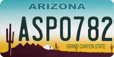 AZ license plate ASP0782