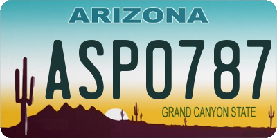 AZ license plate ASP0787