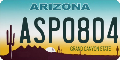AZ license plate ASP0804