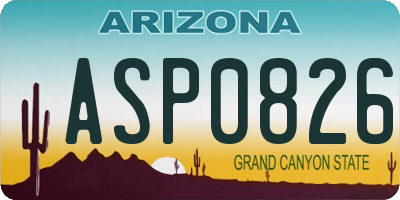 AZ license plate ASP0826