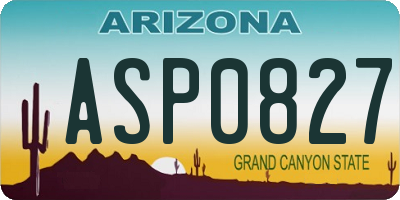 AZ license plate ASP0827