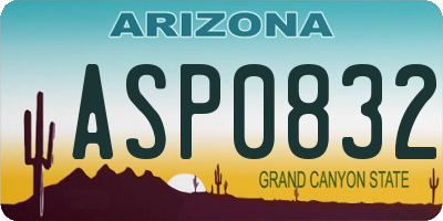 AZ license plate ASP0832