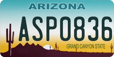 AZ license plate ASP0836