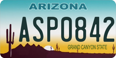 AZ license plate ASP0842