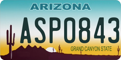 AZ license plate ASP0843