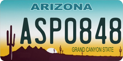 AZ license plate ASP0848