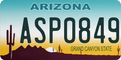 AZ license plate ASP0849