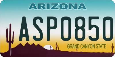 AZ license plate ASP0850
