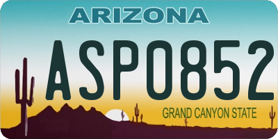 AZ license plate ASP0852