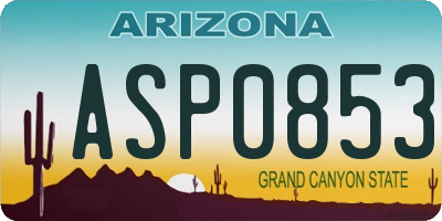 AZ license plate ASP0853