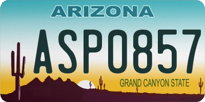 AZ license plate ASP0857
