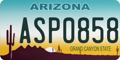 AZ license plate ASP0858
