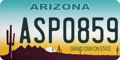 AZ license plate ASP0859