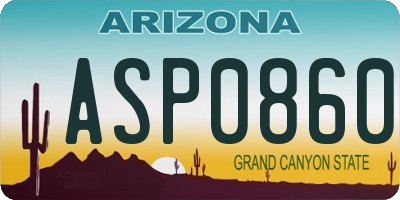 AZ license plate ASP0860