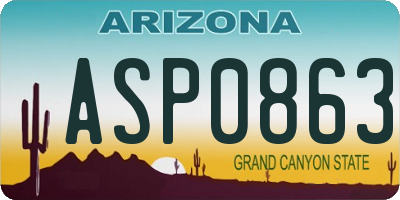 AZ license plate ASP0863