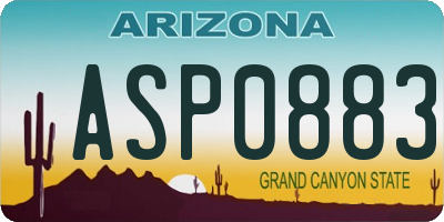 AZ license plate ASP0883