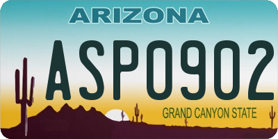 AZ license plate ASP0902