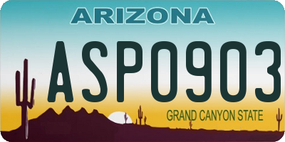 AZ license plate ASP0903
