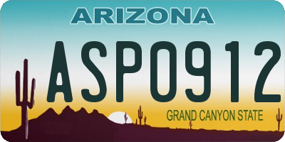 AZ license plate ASP0912