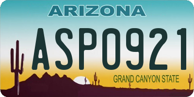 AZ license plate ASP0921