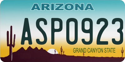 AZ license plate ASP0923