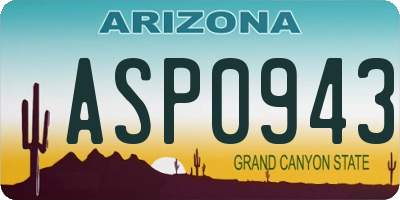 AZ license plate ASP0943