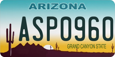 AZ license plate ASP0960