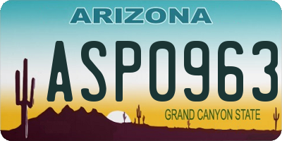 AZ license plate ASP0963