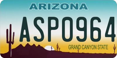 AZ license plate ASP0964