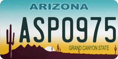AZ license plate ASP0975