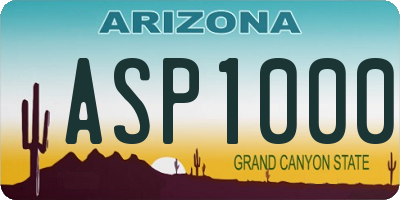 AZ license plate ASP1000