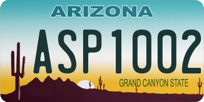 AZ license plate ASP1002