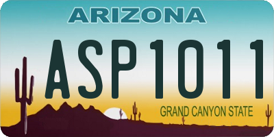 AZ license plate ASP1011