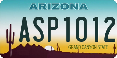 AZ license plate ASP1012