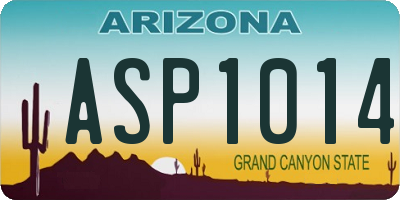 AZ license plate ASP1014