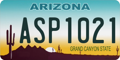 AZ license plate ASP1021