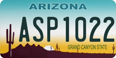 AZ license plate ASP1022