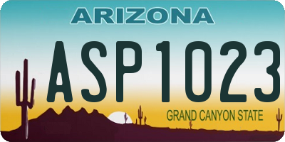 AZ license plate ASP1023