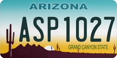 AZ license plate ASP1027