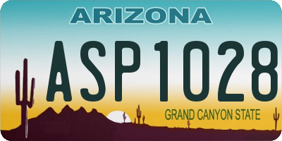 AZ license plate ASP1028