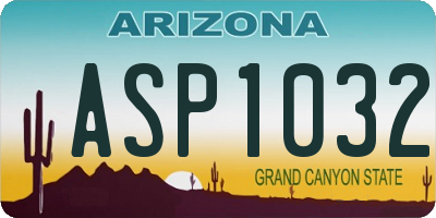 AZ license plate ASP1032
