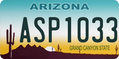 AZ license plate ASP1033